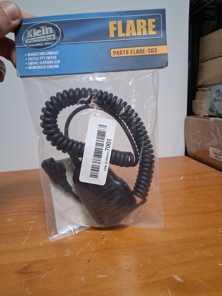 Klein Electronics Compact & Rugged Mini Size Shoulder Mic with PTT Button, Heavy