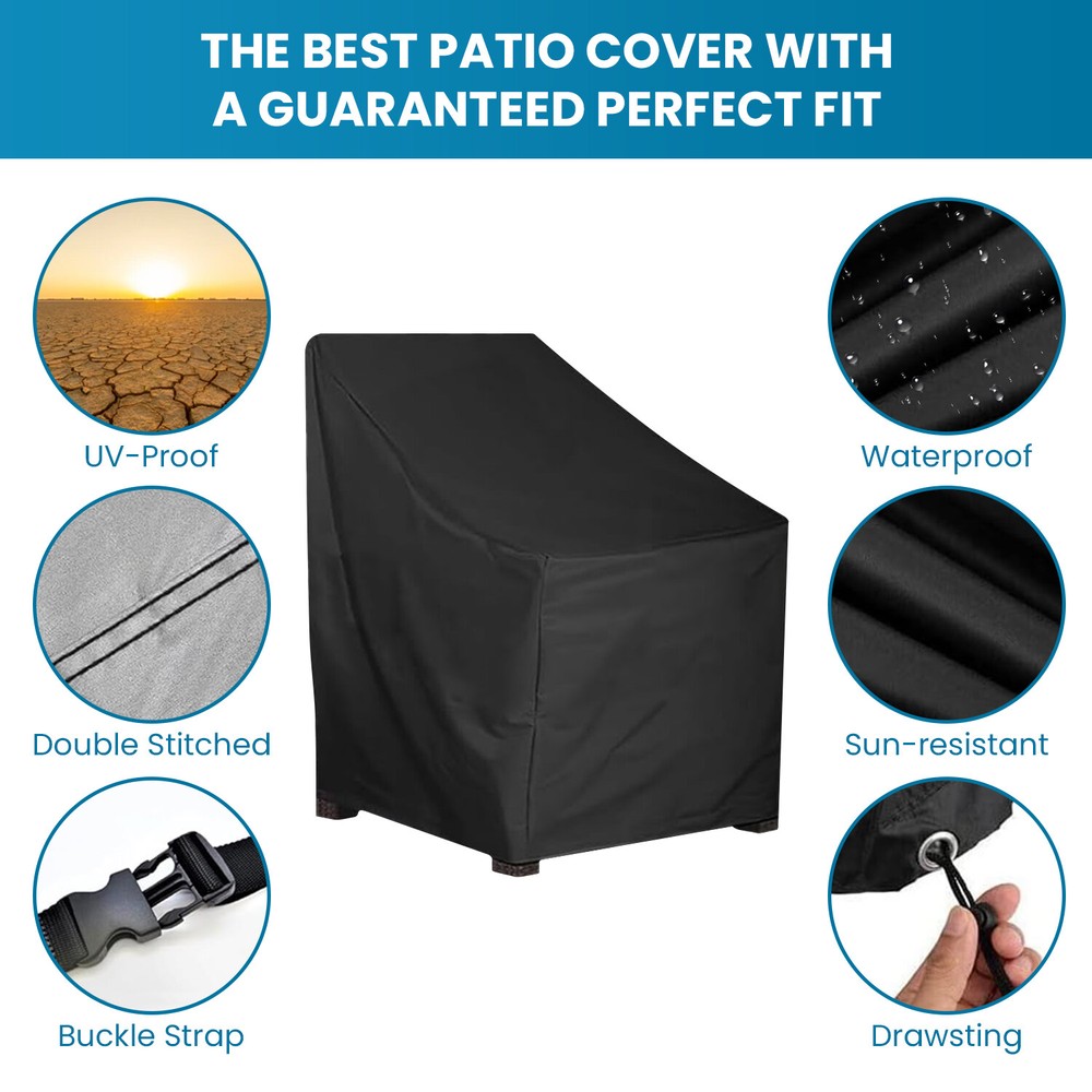 Waterproof Patio Chair Cover, Outdoor Furniture Cover for Lawn/Deck/Garden/Yard