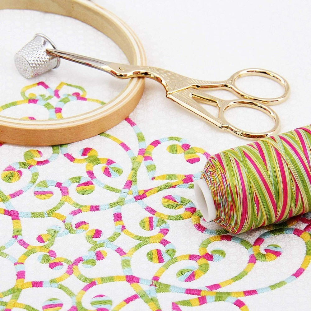 Threadart 100% Cotton Variegated Thread Sets | 6 Different Sets | 600M Cones