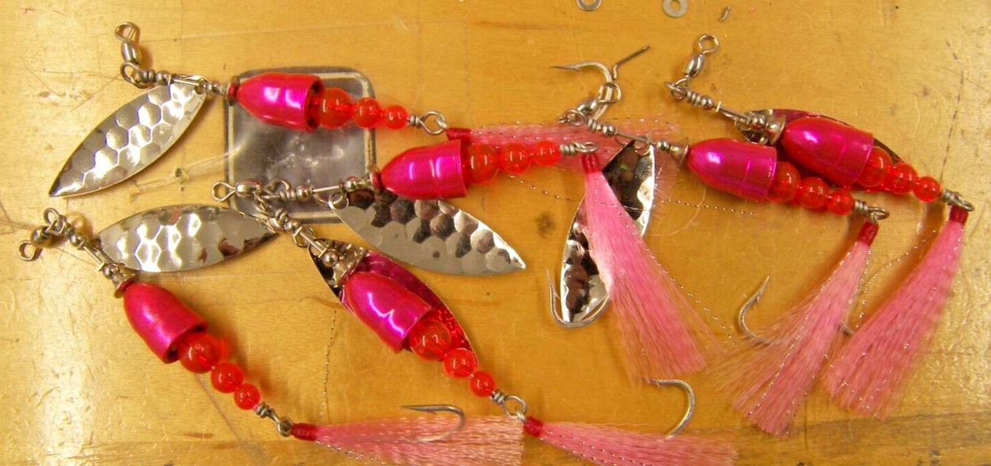 Trout Salmon Steel head Spinner Pink .35 Ounce 9 Grams 1/0 single Hook New USA
