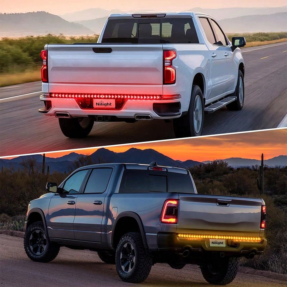 LED Tailgate Light Bar 60" Triple Row 5-Function Strip for Pickup Trailer SUV