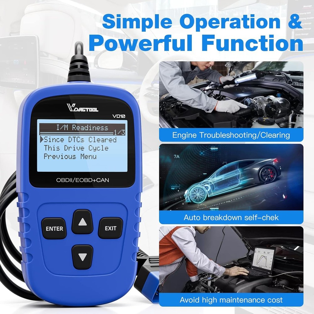 OBD2 Scanner Code Reader Car Diagnostic Tool Check Engine Fault I/M Readiness