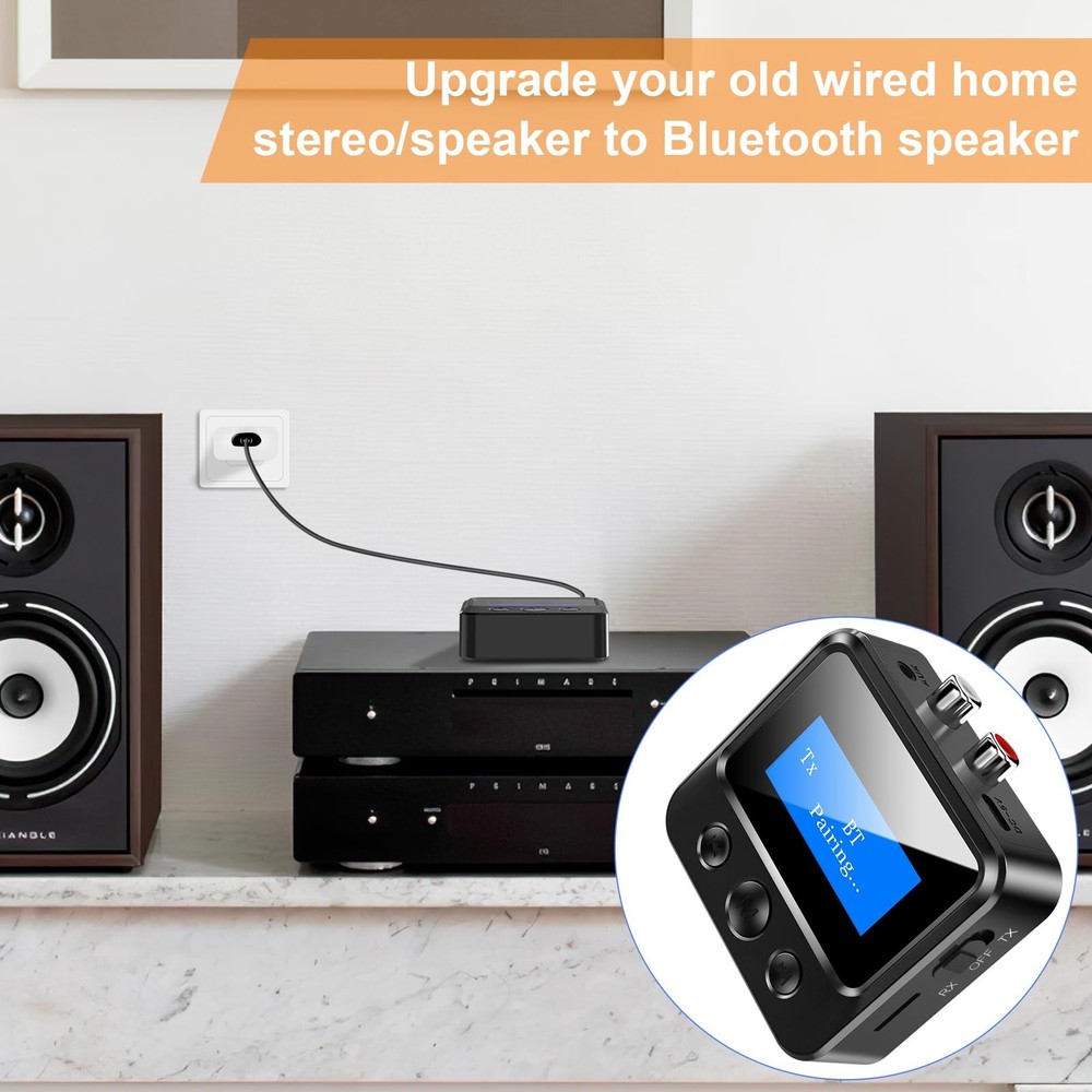 Bluetooth Transmitter & Receiver for TV Stereo Headphones PC Car