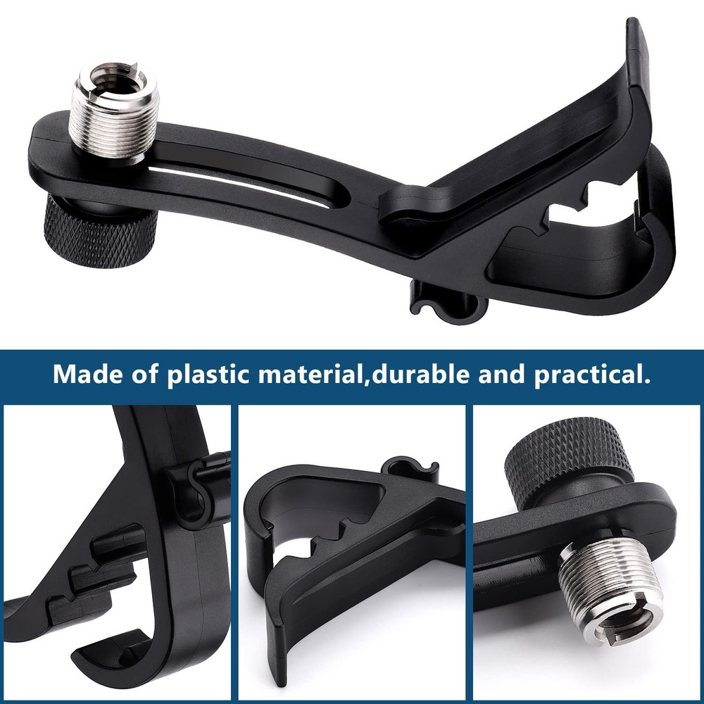 2PCS Drum Microphone Clip, Adjustable Mic Mount Clamp Holder Mic Securing Cli...