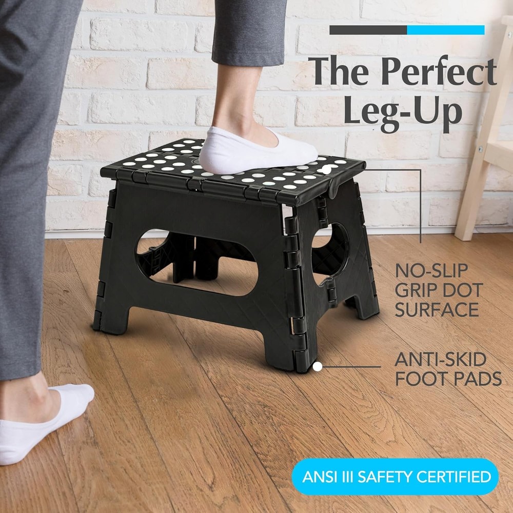 Folding Step Stool Sturdy Enough Collapsible Stool to Support Adults & Safe