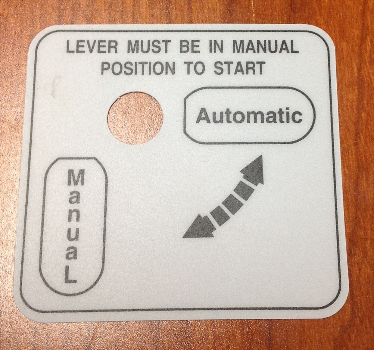 Hobart Slicer Label Sticker 478274 Decal Manual Automatic Shift 2912 2712 1543