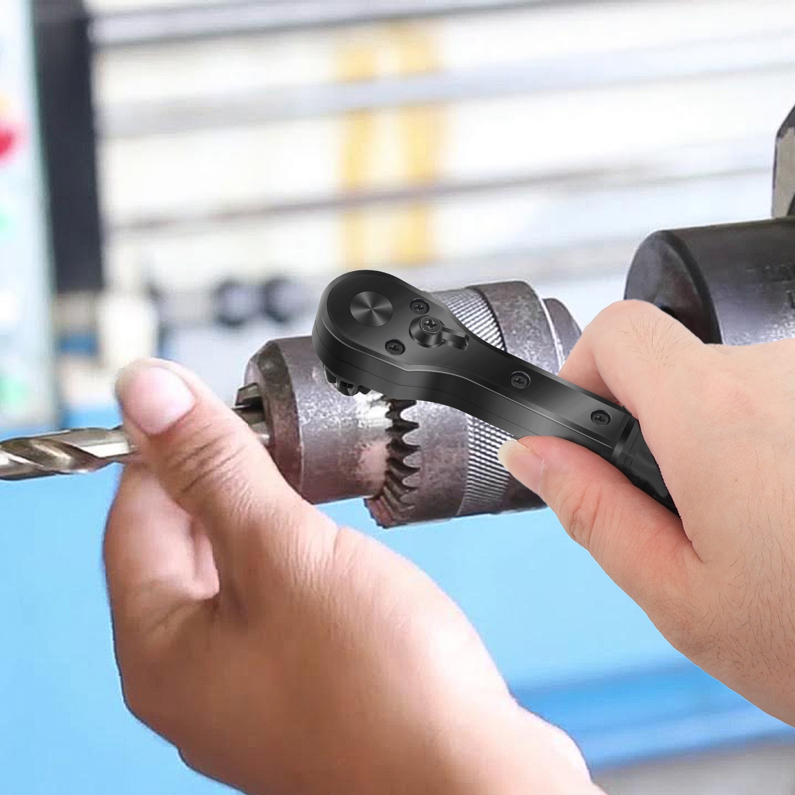 2-in-1 Ratchet Drill Chuck Key Wrench Universal Drill Chuck Key Replacement Tool