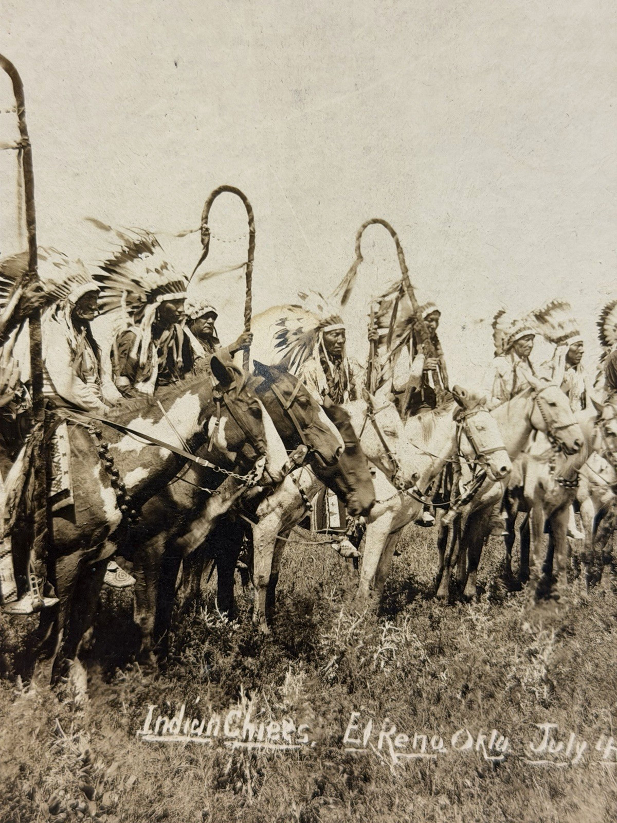 Native American Photograph Titled: "Indian Chiefs, El Reno, Okla., July 1908"
