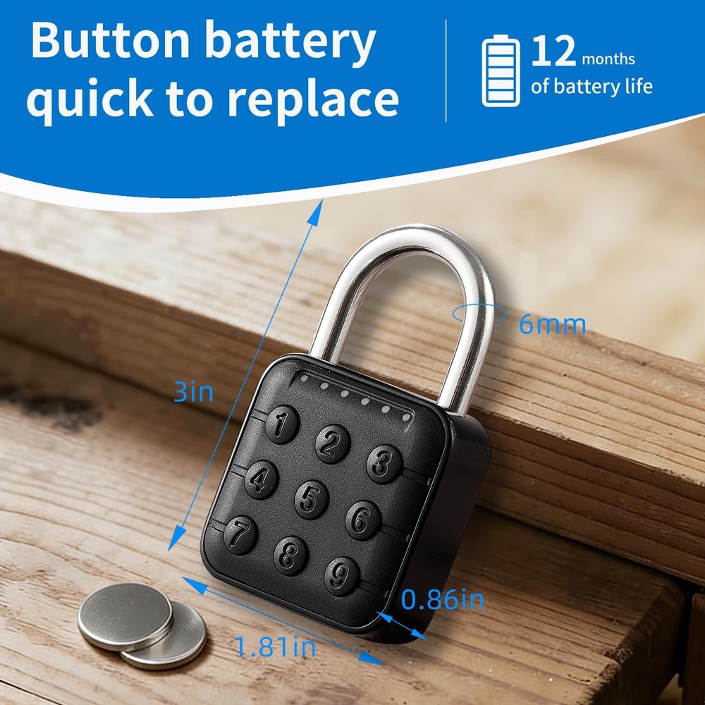 Combination Lock Locks Smart Padlock with APP Keypad Codes Lock for Gym, Scho...