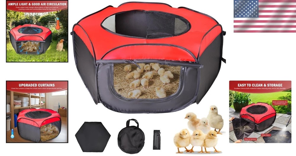Versatile Chick Brooder Kit - Indoor/Outdoor Comfort for 15 Chicks, Ducks, Quail