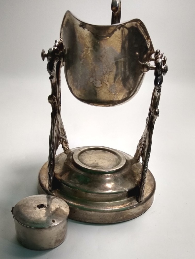 English Silver Co Gravy Boat Stand Warmer American Victorian style USA marked