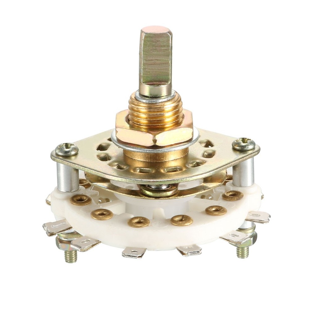 4PCS 12Pin 2P5T 2 Pole 5 Position Band Selector Rotary Switch Single Deck