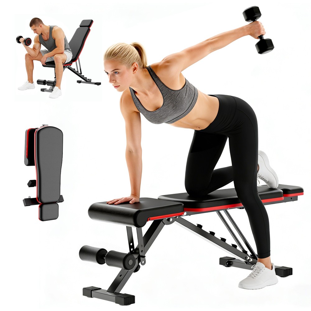 Foldable Weight Dumbbell Bench Incline Decline Foldable Body Workout Exercise US