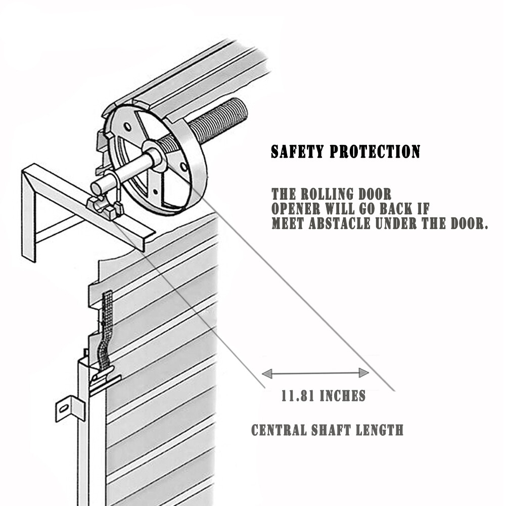 Automatic Roll Up Door Opener Garage Roller Door Opener with 2 Remotes 800N