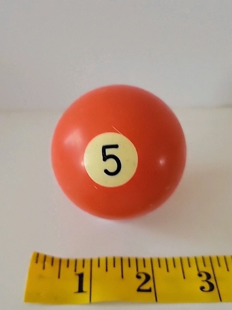 Vintage No. 5 Solid Orange Pool Ball Billiard 2" Replacement (S)