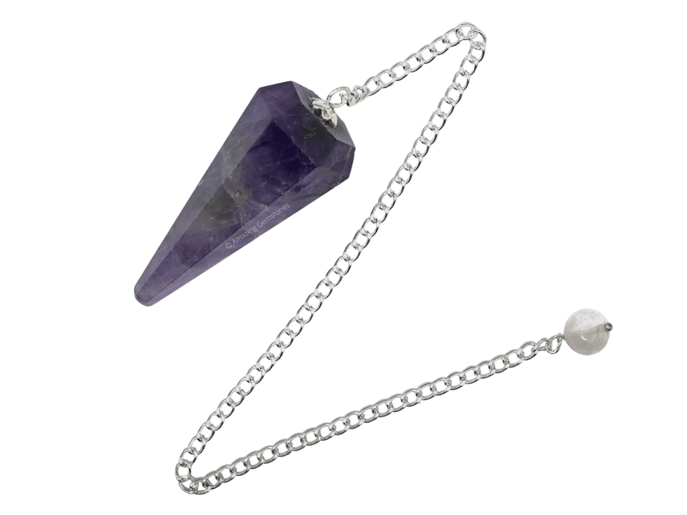 Amethyst Chevron Dowsing Crystal Pendulum