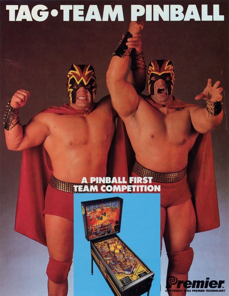 Tag-Team Pinball Machine Flyer / Original Brochure