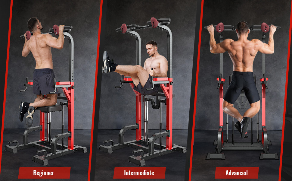 Power Tower Pull Up Bar Dip Station Assistive Trainer Multi-Function Home Gym