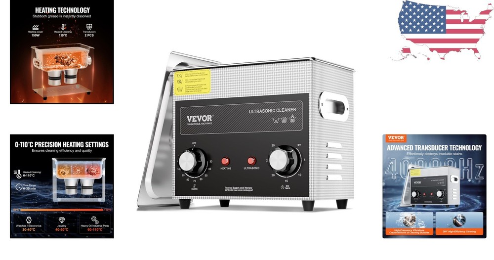 Professional 3L Sonic Cleaner with Heated Function - Ideal for Delicate Items