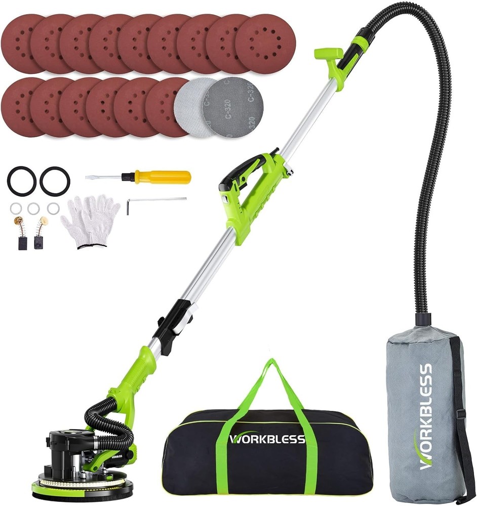 Drywall Sander, 1050W 7.2A Popcorn Ceiling Removal Tool, Automatic Drywall(Green