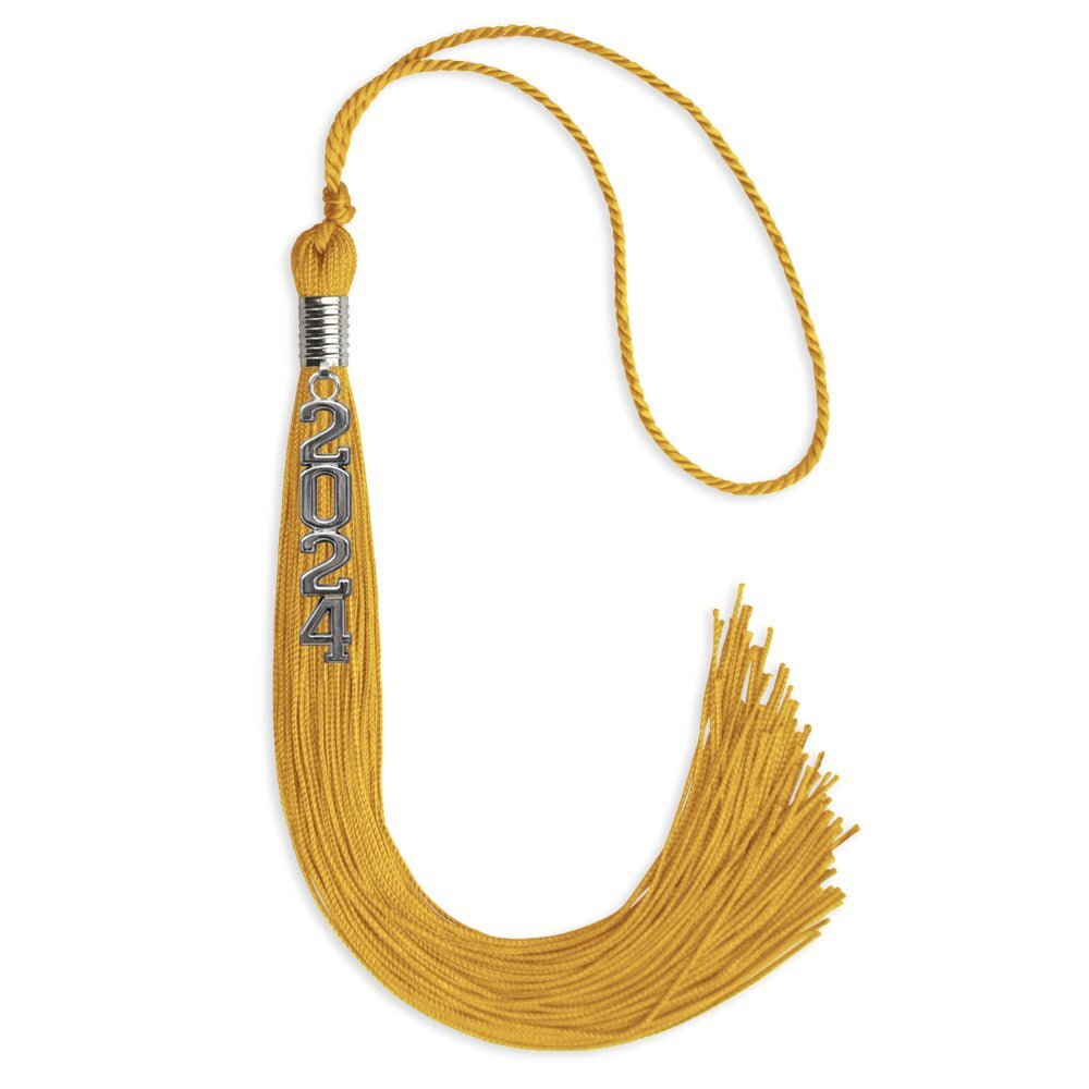 Endea Graduation Gold Tassel With Silver Stacked Date Drop
