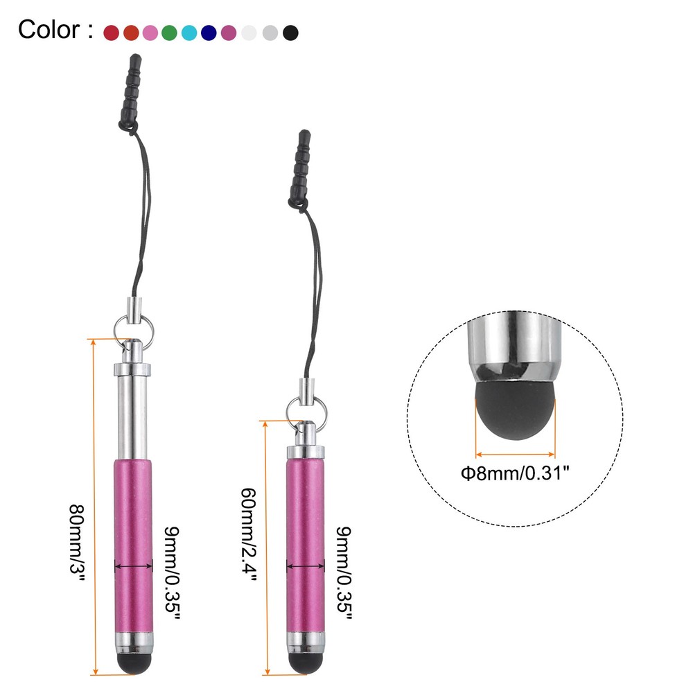 10pcs Metallic Stylus Pen Retractable Capacitive Pens