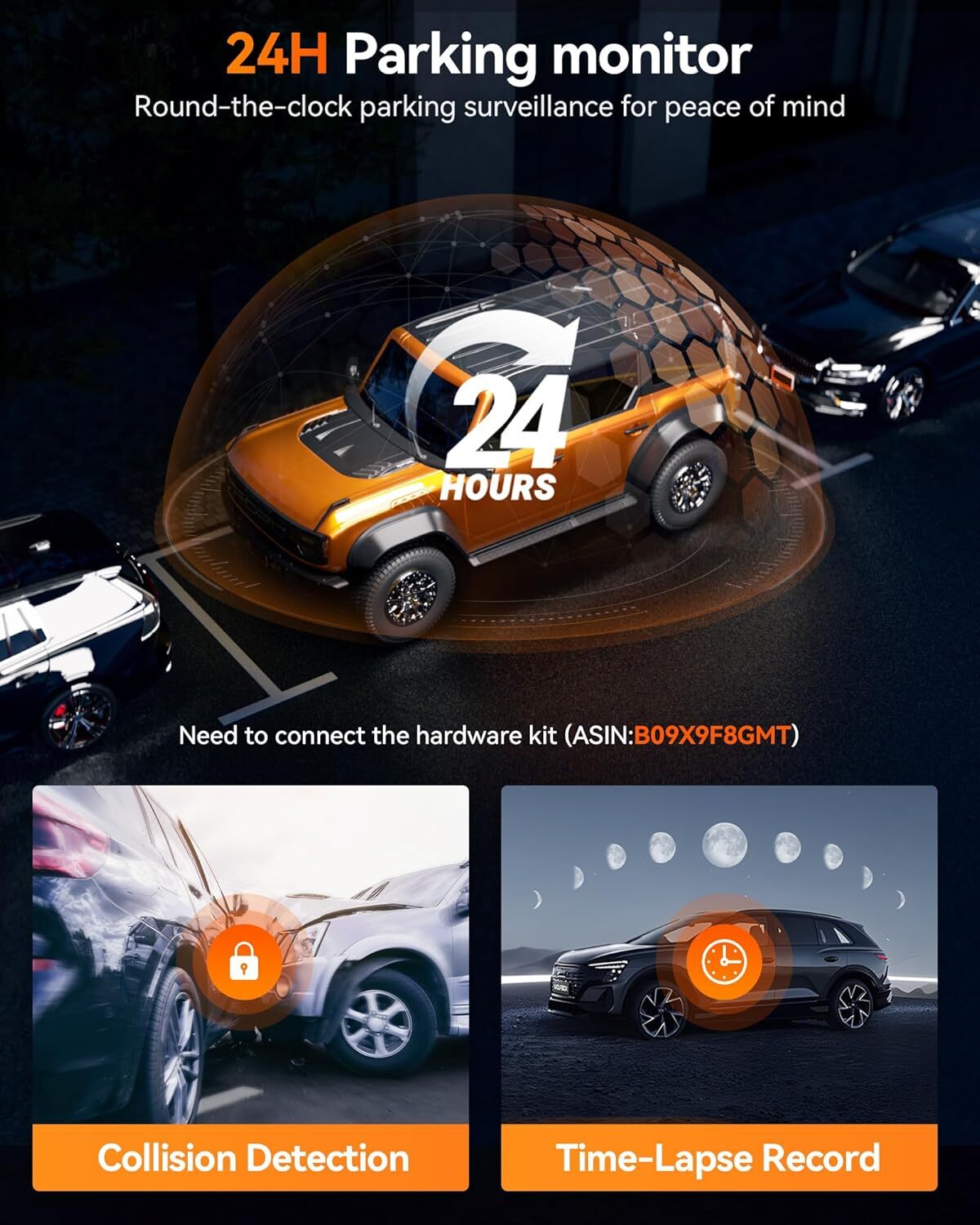 WOLFBOX G900Pro 12MP WiFi Touch Screen Rear View Mirror Dash Cam Smart Mirror