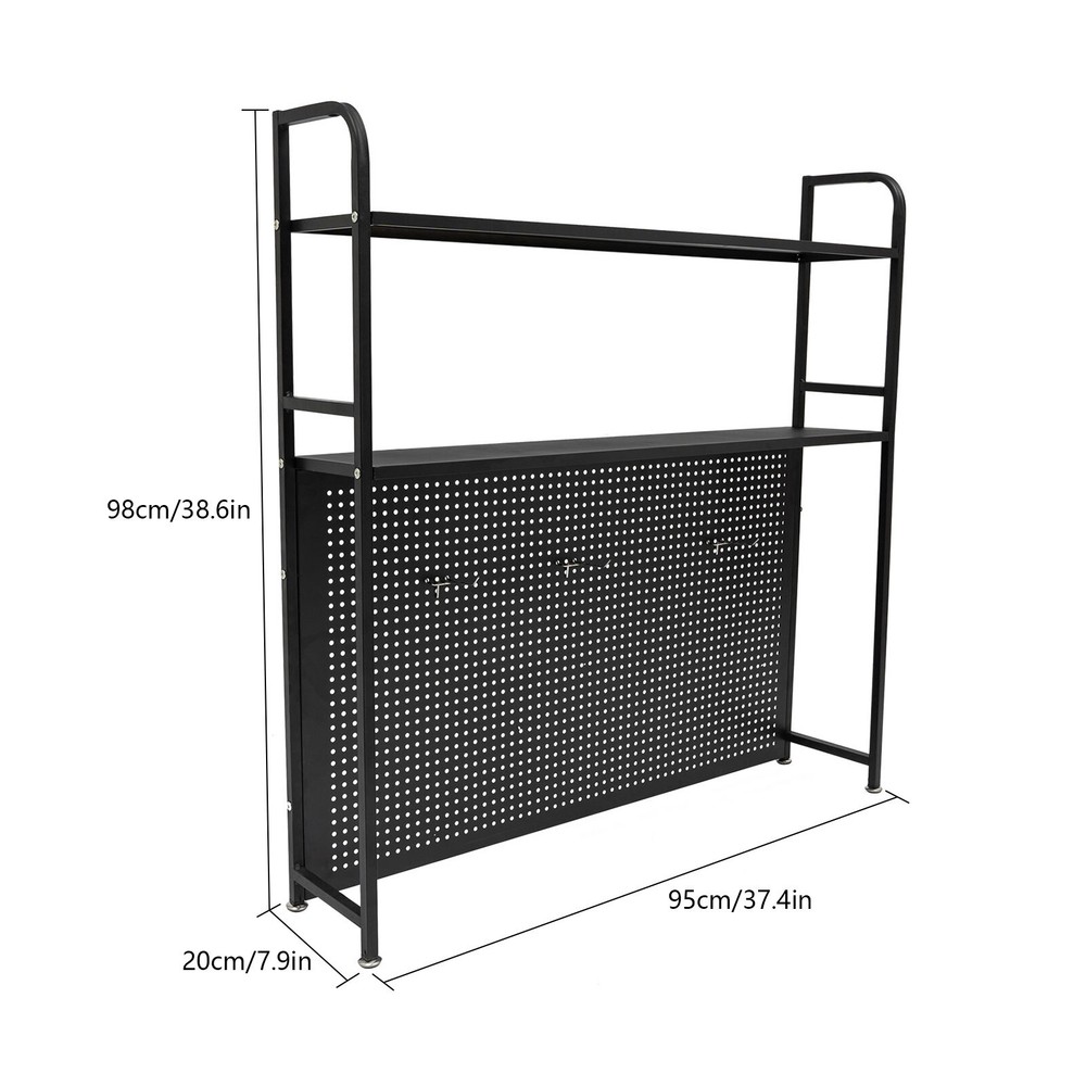 Desktop Bookshelf, Countertop Storage Rack with 2 Shelves for Computer