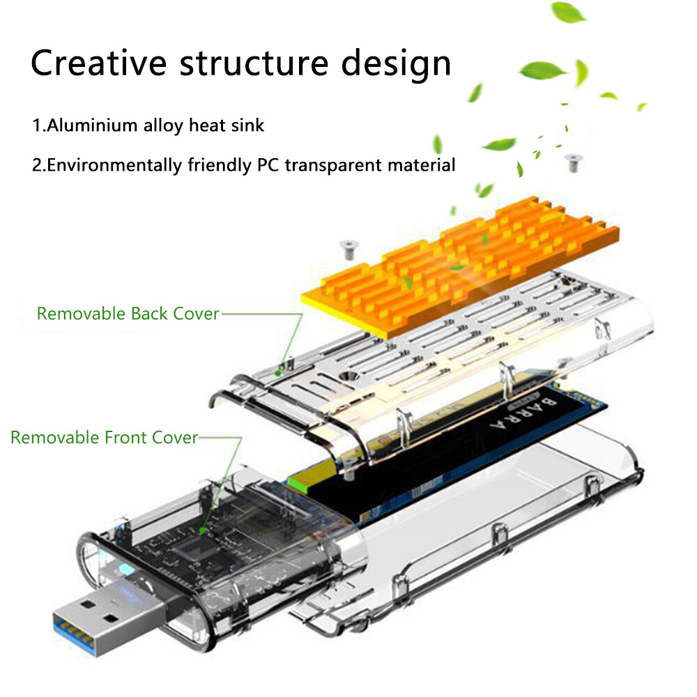 M.2 NGFF SSD SATA TO USB 3.0 Solid State External Enclosure Storage Case Adapter