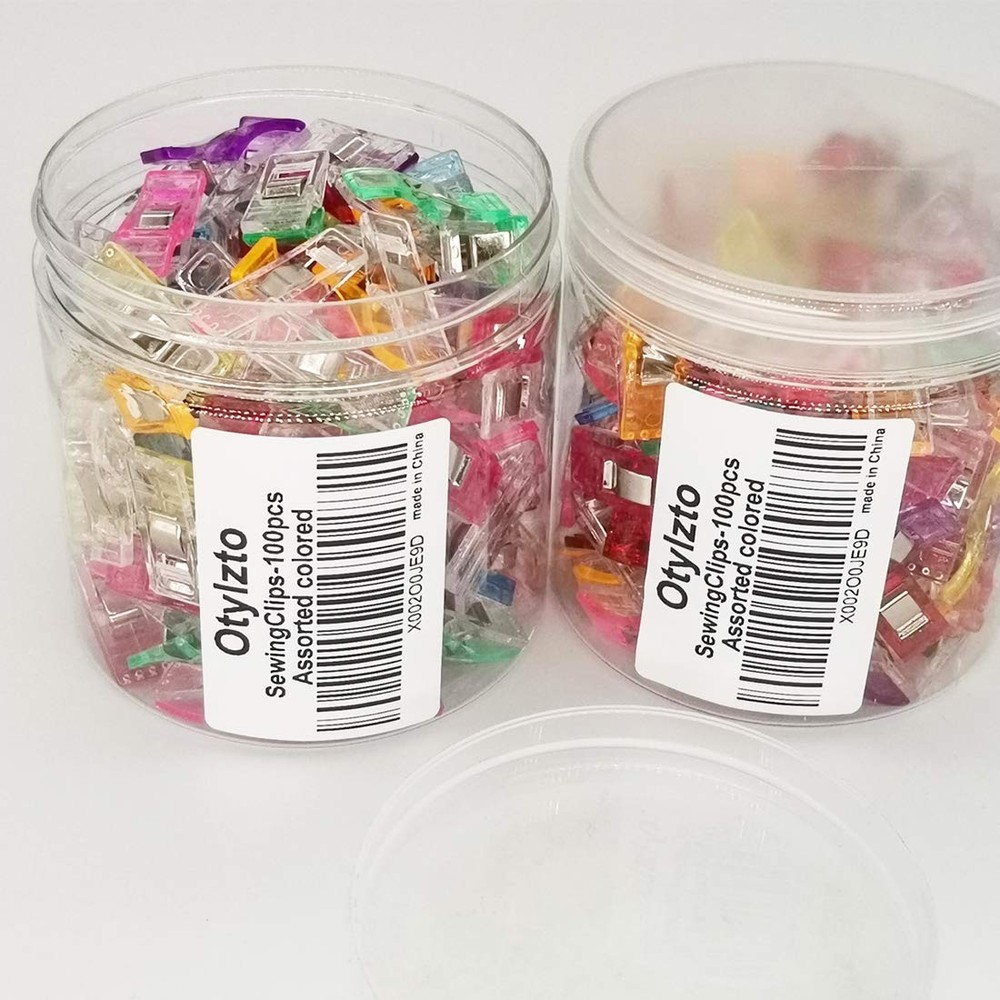 Sewing Clips 100 Pack with Box Quilting Craft Plastic Clips Assorted