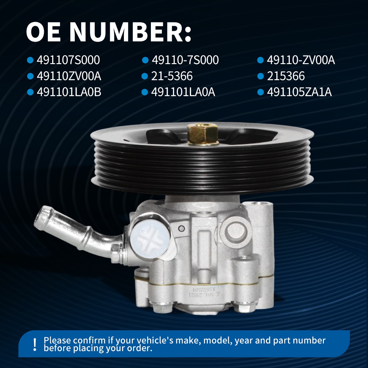 Power Steering Pump with Pulley for Nissan Pathfinder Armada Titan INFINITI QX56