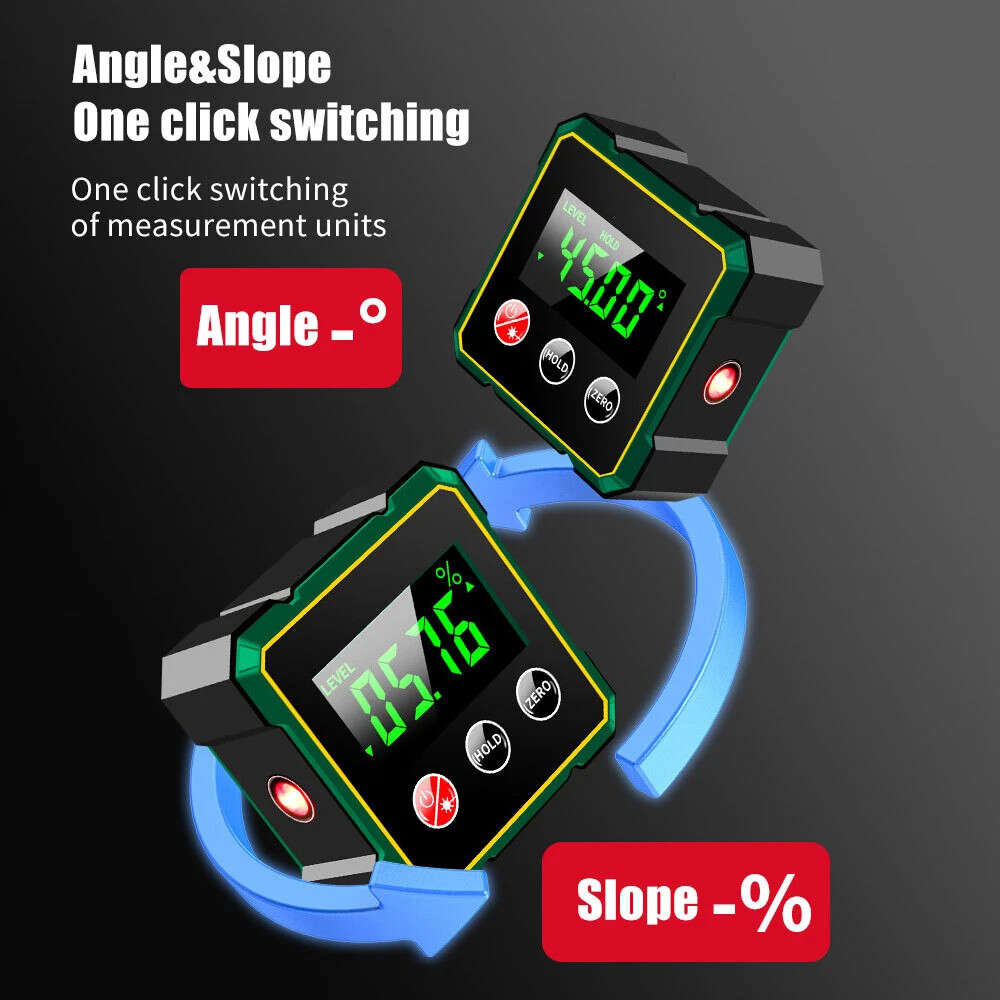 Digital Angle Finder Laser Protractor Magnetic Angle Gauge Finder Measuring Tool