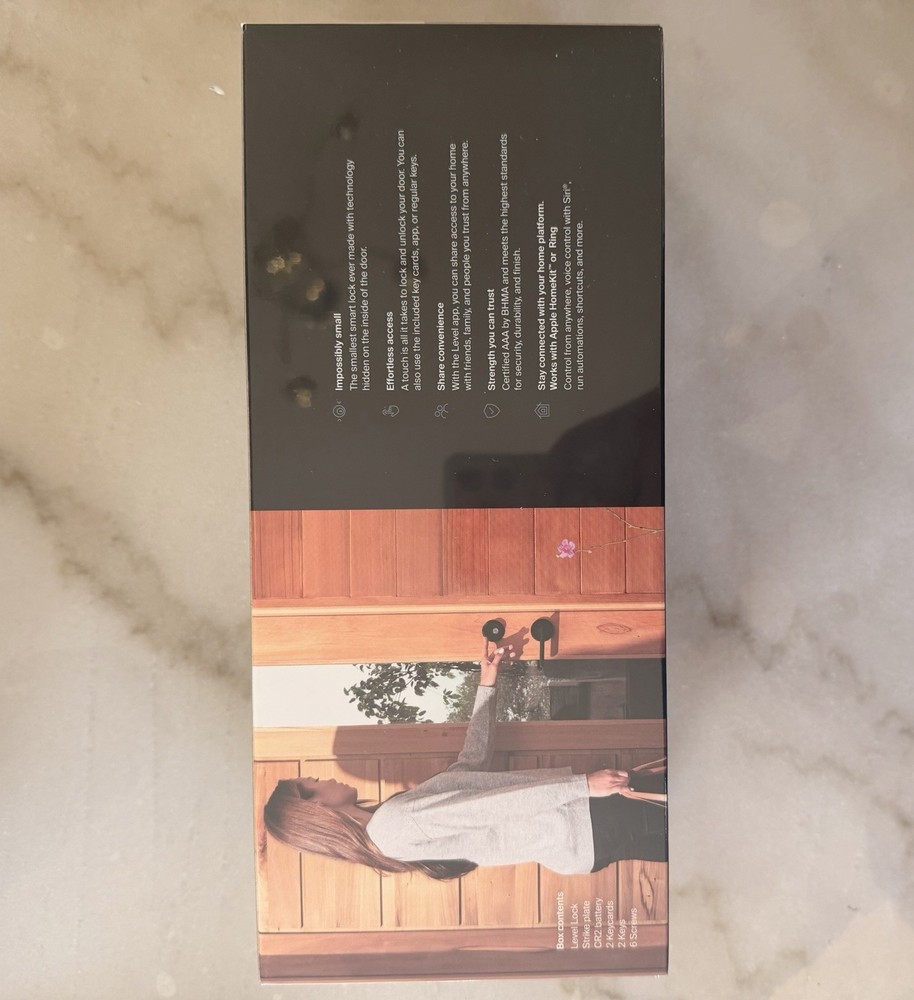 Level Lock Touch Edition Smart Lock Matte Black Bluetooth Electronic Deadbolt