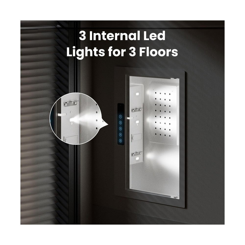 Grimtron Quick Access White Wall Safe with Removable Pegboard & Shelfs, Flat ...