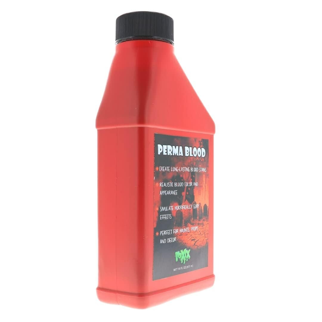Perma Blood 16 Oz - PERMANENT Fake Blood! Perfect for Haunts, Gore, and Props!