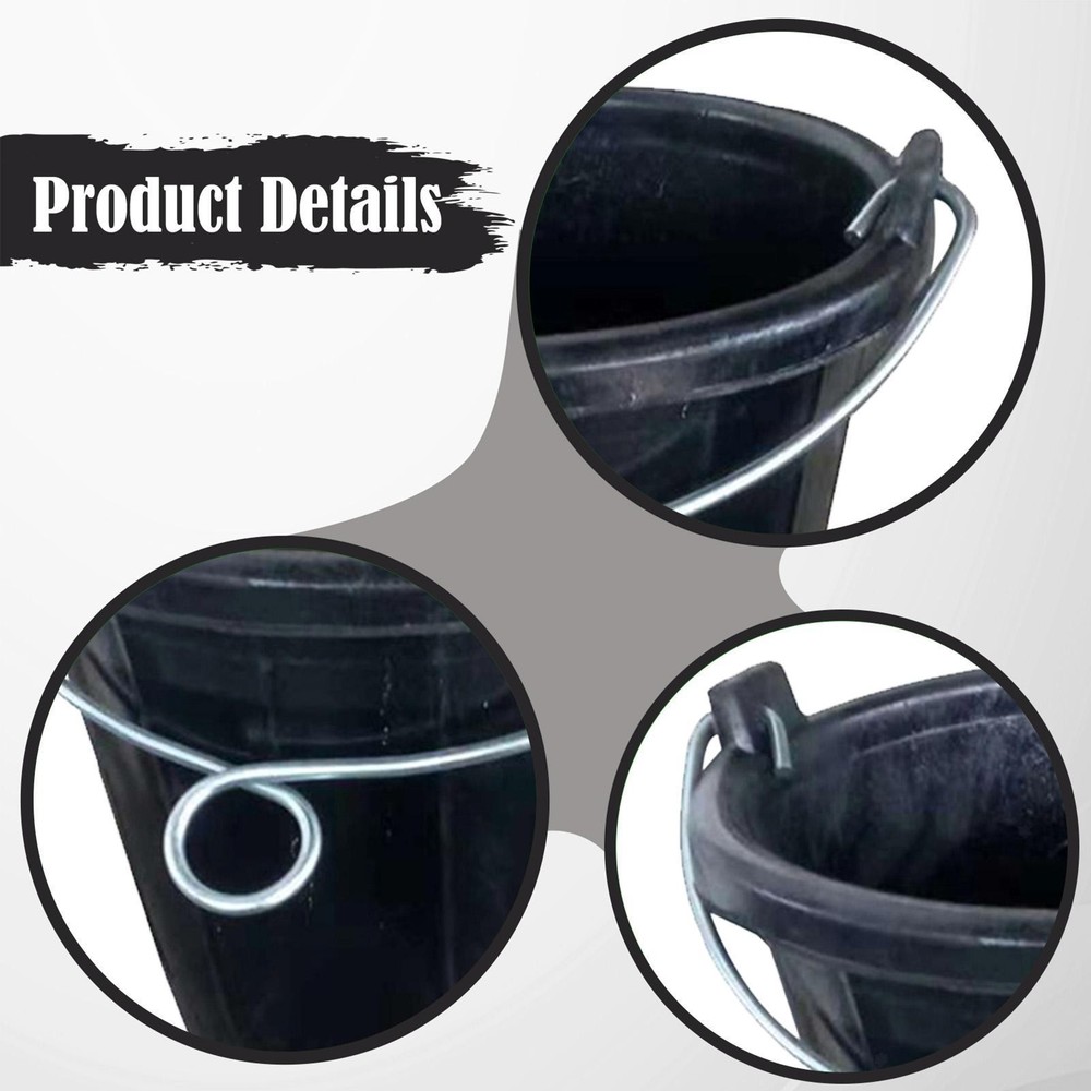 Rubber feed Bucket with Handle Feeder Container Storage Multipurpose Easy