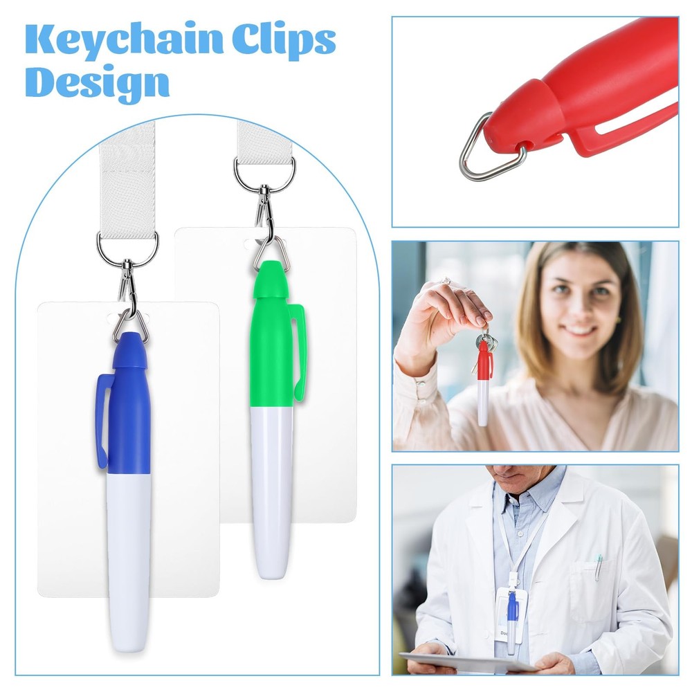 100 Pcs Mini Permanent Markers for Nurses Mini Markers with Golf Keychain Cli...