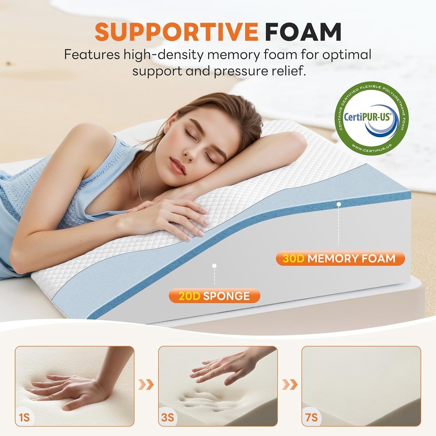 Wedge Pillow Body Pillow for Sleeping Apnea Neck Pain Relief Sleeping Comfort