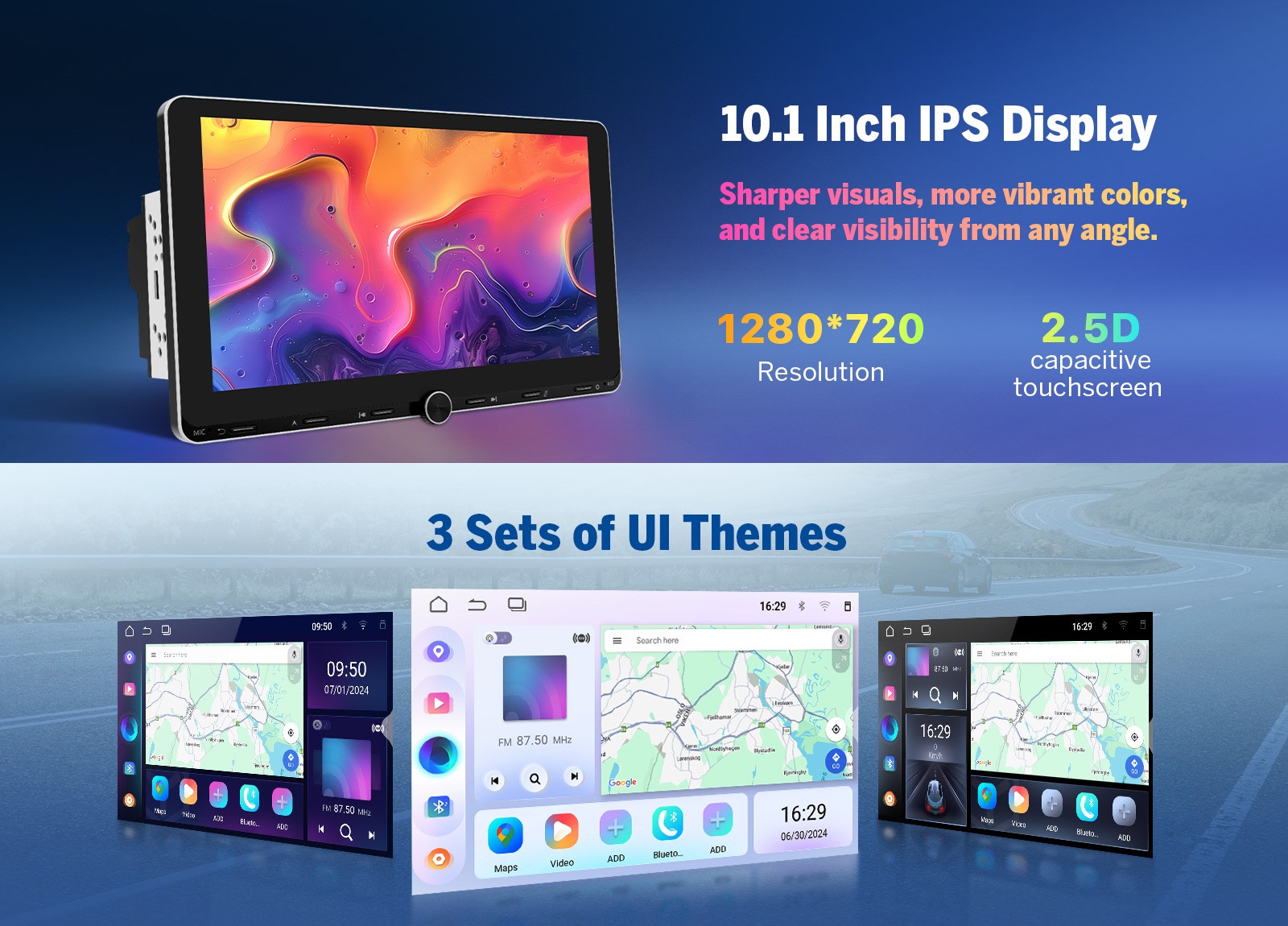 Eonon UX7A Plus 10.1" IPS Android 14 4+64G 2DIN GPS CarPlay Car Stereo Radio DSP