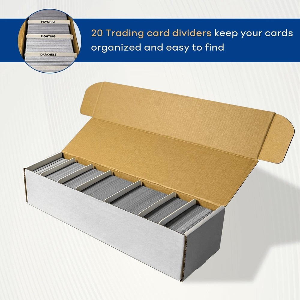 Stackable Cardboard Trading Card Storage Boxes (6 Pack)