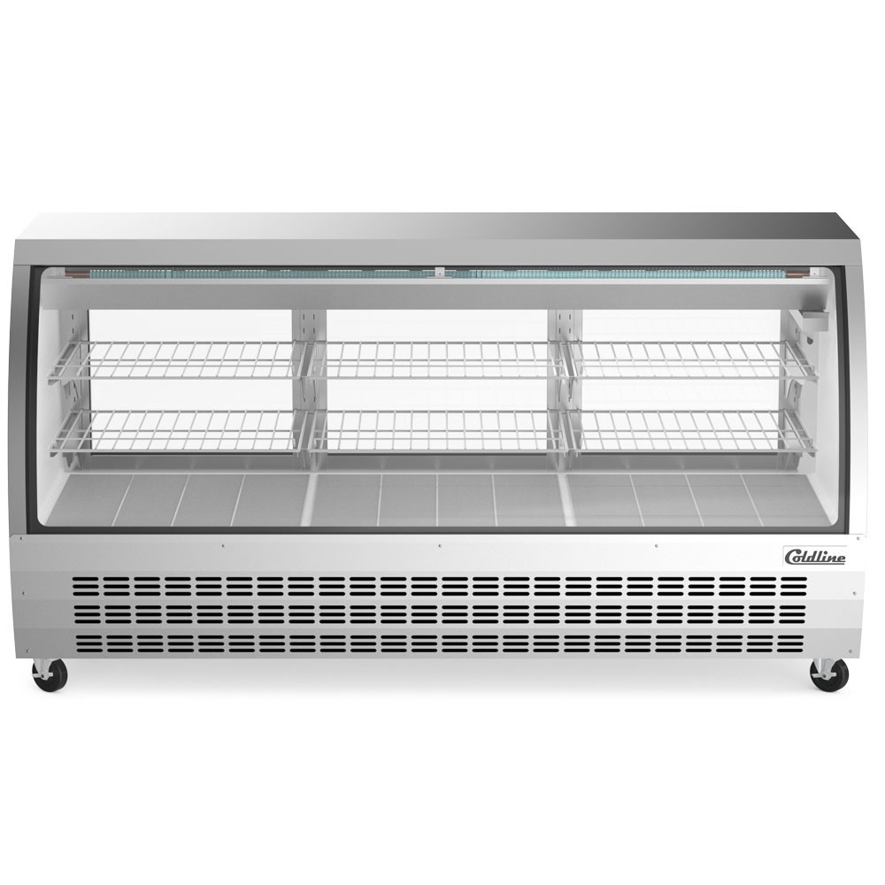 Deli case 64" Gravity Coil. S/S, installed casters