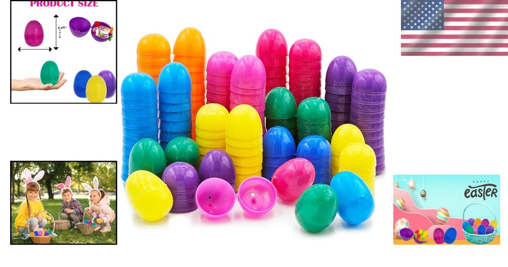 Plastic Easter Eggs, Perfect for Hunt & Surprises, 1000-Pack
