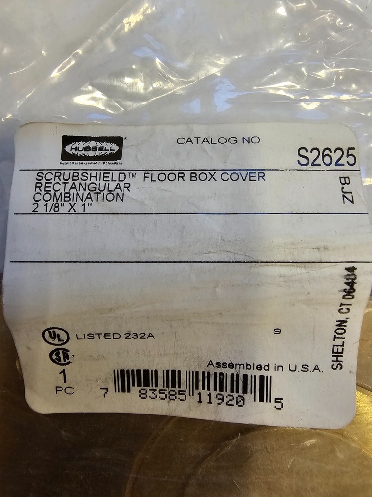 Hubbell S2625 Floor Box Cover Rectangular - NEW - FREE SHIPPING