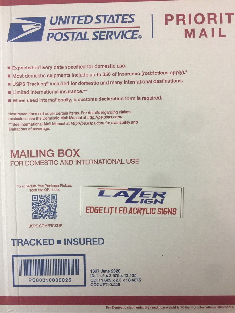 Priority And Air Shipping Upgrade For Our  Led Light Signs