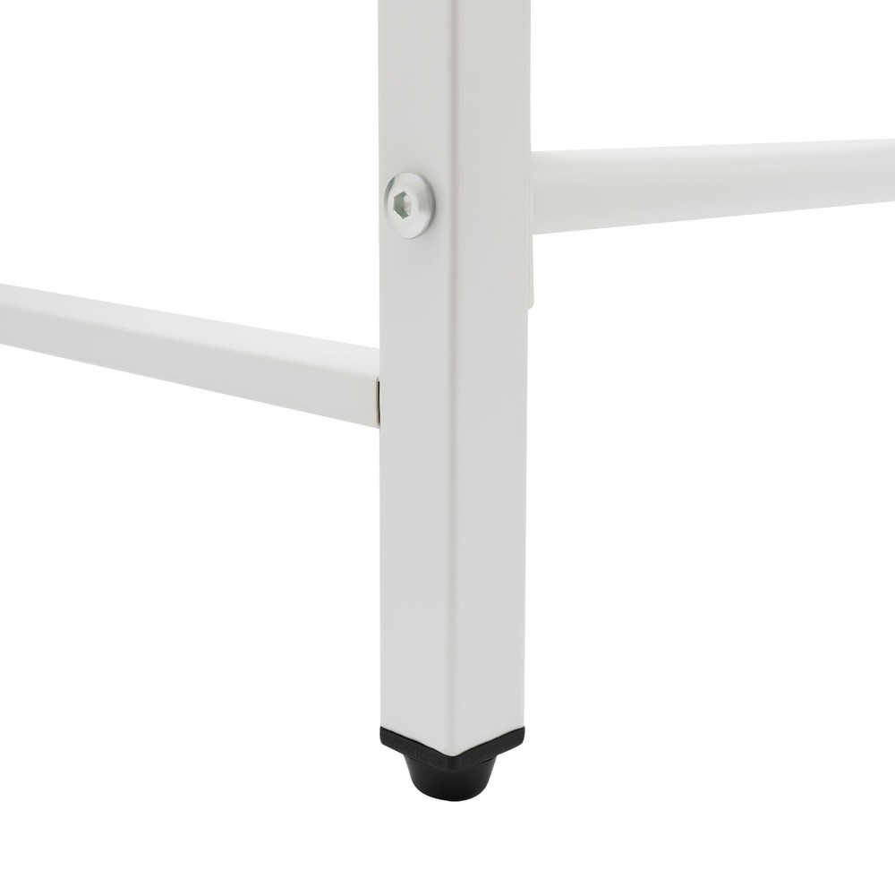 Extendable Microwave Oven Rack, 2-Tiers Adjustable Microwave Stand White Shelf