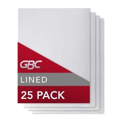GBC Binding Presentation Covers, 8 1/2" x 11", Lined Pattern, 25 Pack