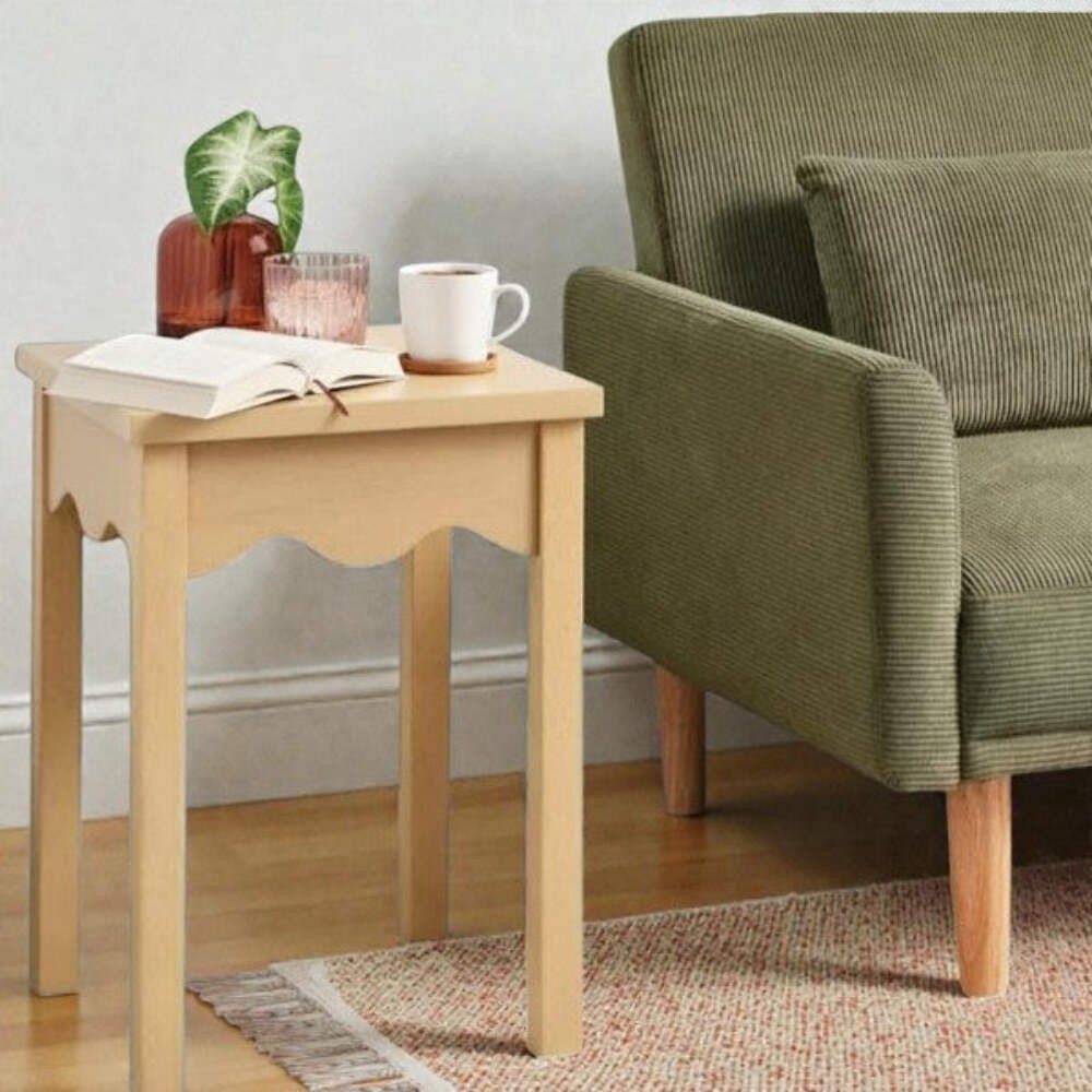 Wavy Accent Table Natural – Room Essentials Curved Side Table, Modern Small Spac