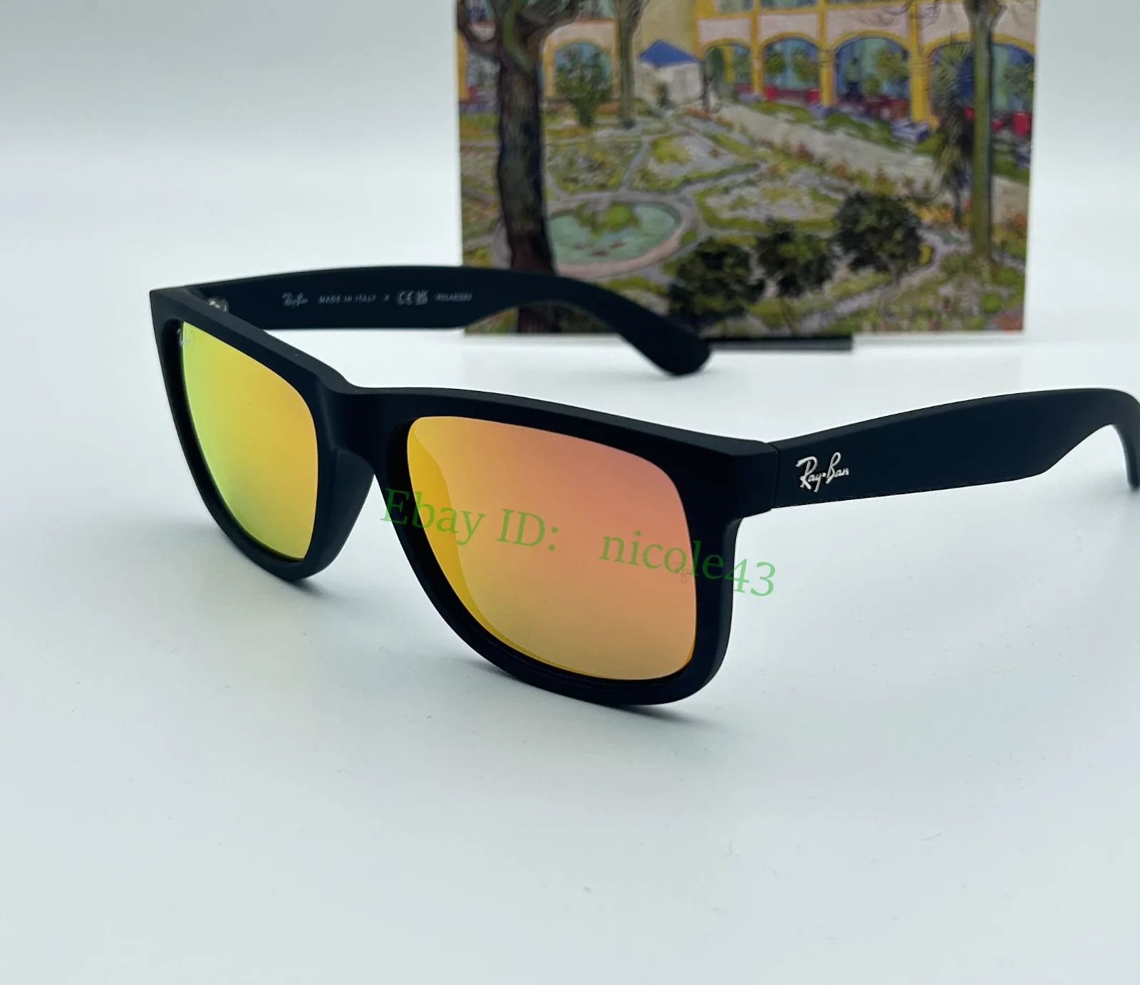 *BRAND NEW* Ray-Ban RB4165 Man Polarized Sunglasses Justin Red Orange Lens UV400