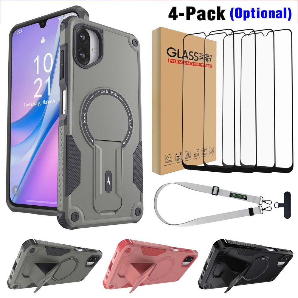 For Samsung Galaxy A07 Case Rugged Kickstand Lanyard Cover / Screen Protector