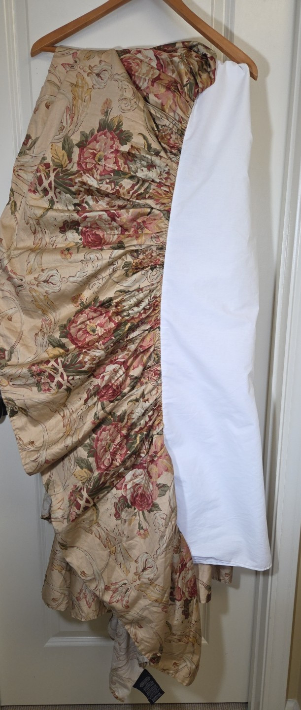 Ralph Lauren Guinevere Bedskirt Dust Ruffle 15” Drop Floral Cotton Sateen Full